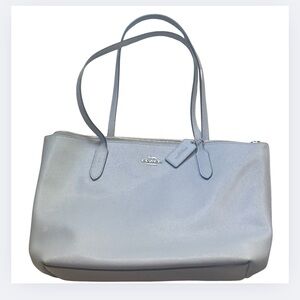 Coach baby blue cross grain Tote Bag